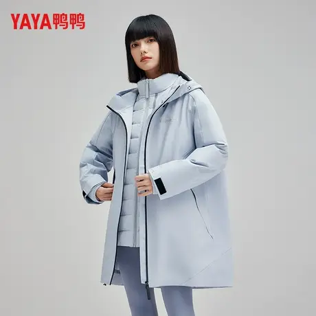 鸭鸭冰壳联名款羽绒服情侣款2023年时尚新品连帽时尚户外冲锋衣Y图片
