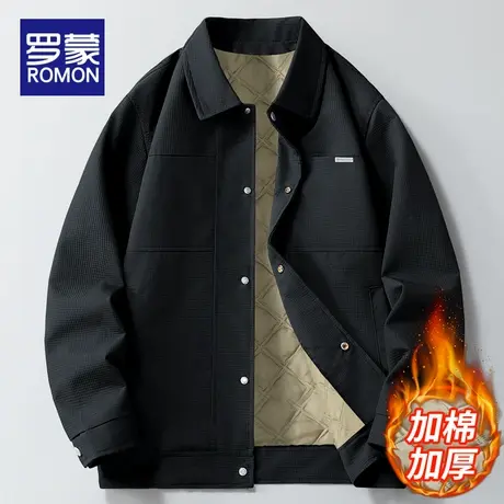 罗蒙加棉夹克外套男秋冬季2025新款加厚保暖棉服工装男士休闲上衣商品大图