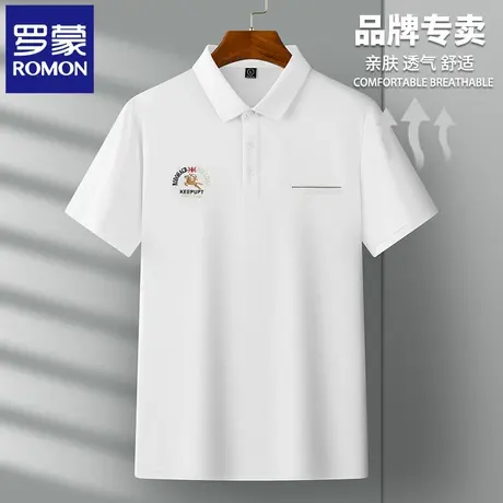 罗蒙高端男士刺绣POLO衫短袖t恤夏季薄款商务口袋款半袖保罗衫N2Z图片