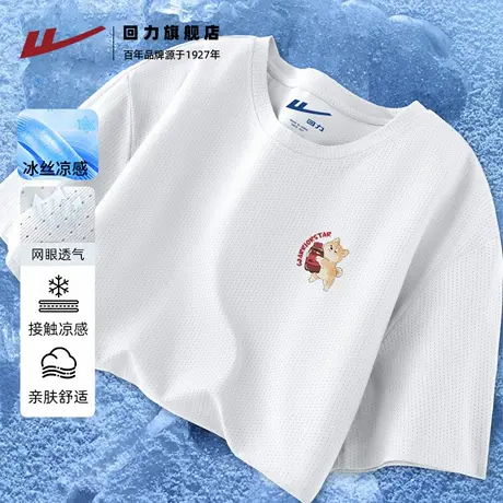 回力冰丝网眼速干男士短袖2025夏季新款凉感舒适半袖男款T恤上衣H商品大图
