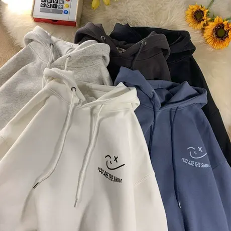 大码秋冬卫衣女设计感加绒加厚美式复古外套ins潮宽松原宿风上衣商品大图