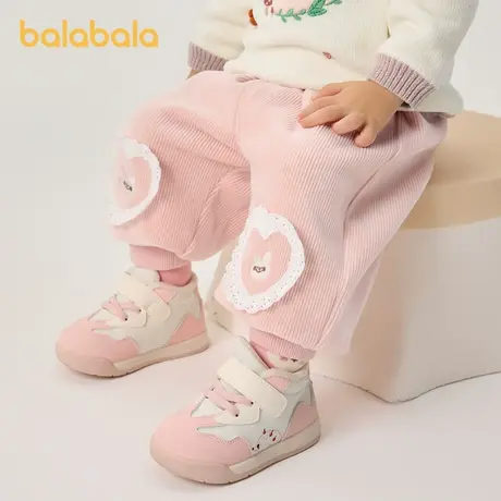 巴拉巴拉长裤男女婴童秋冬新款宝宝时尚洋气天鹅绒保暖舒适卫裤图片