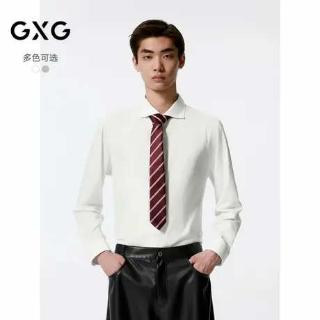 GXG男装 多色基础通勤翻领长袖衬衫男士 24年秋季新品G24X033032商品大图