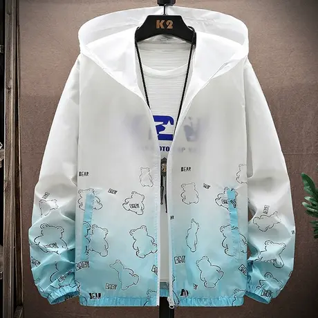 冰丝防晒衣服男士夏季韩版潮流透气连帽上衣休闲户外速干夹克外套商品大图