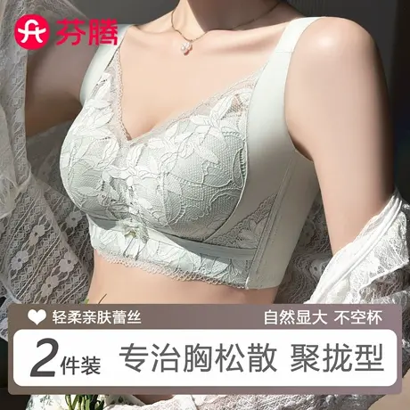 芬腾内衣女小胸聚拢显大上托防下垂收副乳调整型无钢圈蕾丝文胸罩商品大图