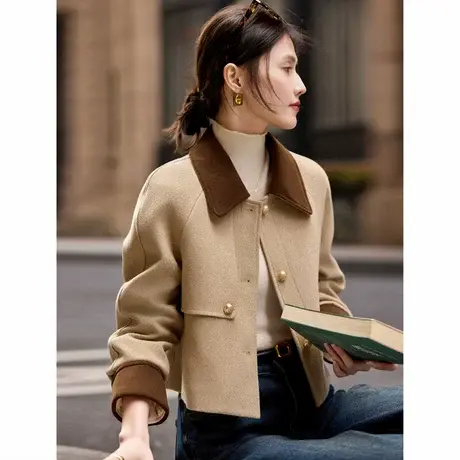 时尚气质简约翻领加厚保暖短款羽绒服外套女士2024年冬季新品上衣图片