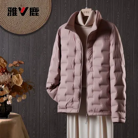 雅鹿官方时尚冬季立领轻薄短款防寒保暖修身外套休闲轻便羽绒服商品大图