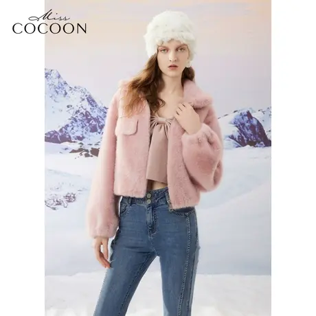 missCOCOON时尚休闲2023冬装新款女装宽松舒适短皮草图片