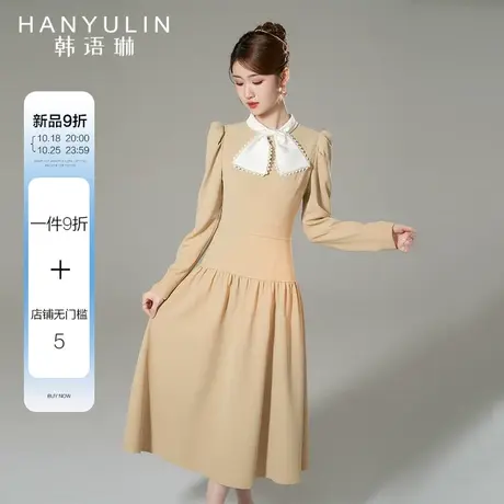 韩语琳法式长袖连衣裙秋款女2023新款气质显瘦高级感温柔秋冬裙子商品大图