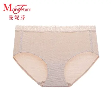 曼妮芬女生中腰低角裤性感蕾丝短裤包臀女士底裤纯棉全棉底裆内裤商品大图
