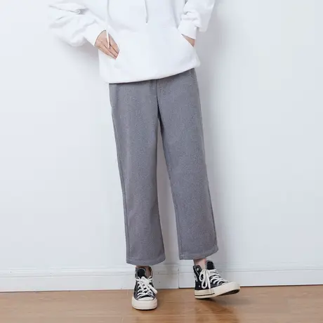 唐狮秋冬新款休闲裤女卡其裤运动阔腿卫裤时尚潮流裤子工装图片