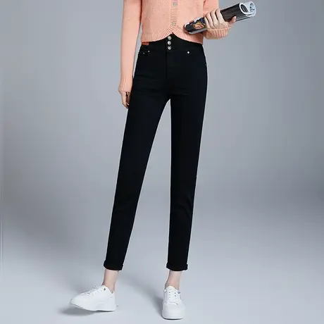 丽洁牛仔裤女秋季2023年新款高腰显瘦紧身小脚裤修身韩版休闲长裤商品大图