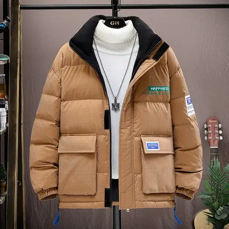 冬季羽绒棉服男棉衣外套潮流工装青年学生立领小棉袄加厚2023新款图片
