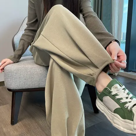 休闲束脚哈伦裤女秋冬新款高腰宽松显瘦卫裤抽绳松紧腰阔腿灯笼裤图片