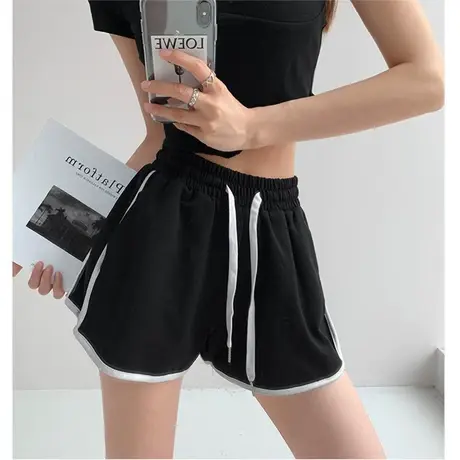 大码运动短裤女夏季薄款宽松韩版小个子高腰显瘦休闲阔腿裤潮ins图片
