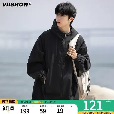 VIISHOW外套男冲锋夹克秋季山系防风潮牌痞帅青少年宽松工装夹克商品大图