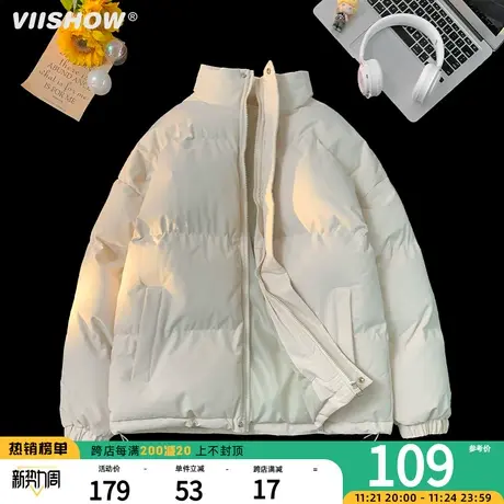 VIISHOW男生痞帅棉衣美式棉服男保暖宽松面包服潮牌加厚衣服冬季图片