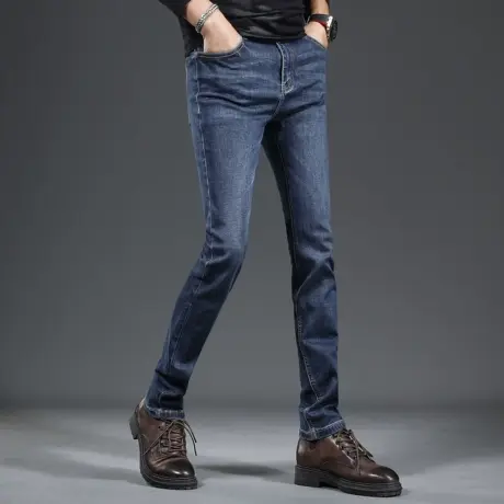 牛仔裤2023新款男秋季蓝色弹力修身直筒男士休闲长裤潮流百搭裤子商品大图