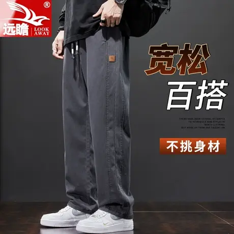 秋季男士休闲长裤美式潮牌工装裤子男款宽松直筒裤春秋百搭阔腿裤商品大图