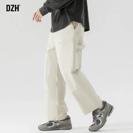 男士纯棉裤子男款美式高街秋季休闲工装裤直筒宽松2023新款阔腿裤商品大图