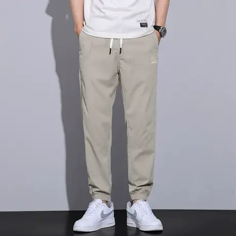 男裤休闲裤男款男士直筒宽松潮流夏季超薄款束脚冰丝运动裤子长裤商品大图