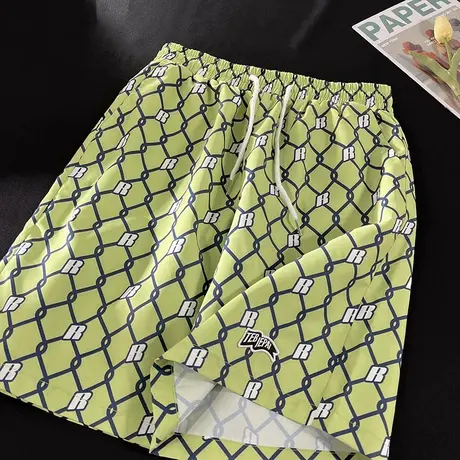 美式牛油果短裤男夏季2023新款宽松潮牌休闲运动复古潮流五分裤子商品大图