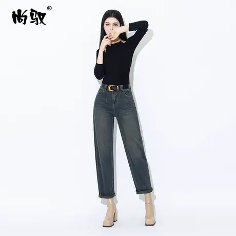尚驭高腰牛仔垮裤女2023年秋季新款老爹裤纳米兰宽松牛仔百搭显瘦商品大图