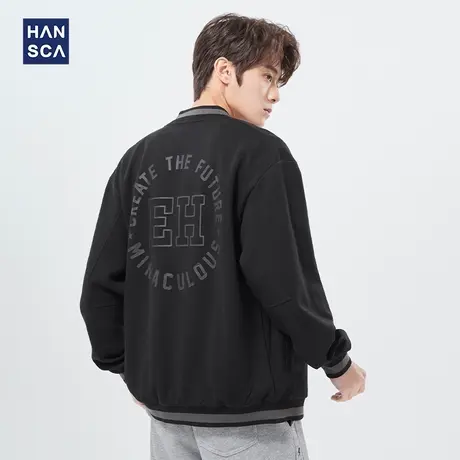 汉斯卡2022春秋季棒球服夹克男高街休闲衣服潮流宽松百搭学生外套商品大图