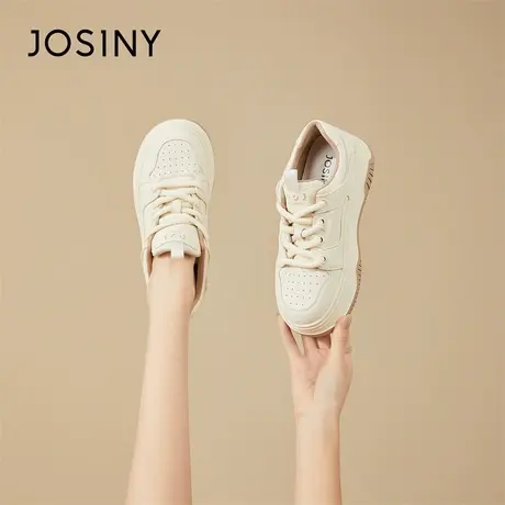 Josiny/卓诗尼厚底小白鞋女款2024新款春季女鞋子轻便运动休闲鞋图片