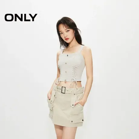 ONLY2024春季新款潮流时尚绑带修身短款吊带雪纺衫女|1241WS001商品大图