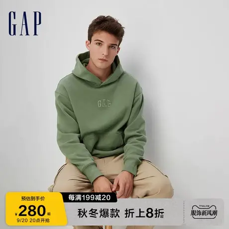 Gap男女装秋冬2023新款LOGO碳素软磨抓绒卫衣804715美式休闲上衣图片