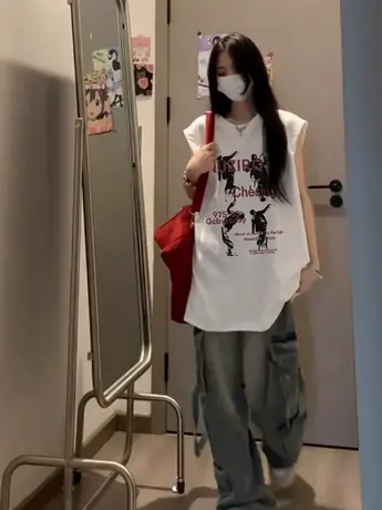 纯棉吊带运动坎肩背心无袖t恤女2024新款夏季外穿篮球服挂脖上衣图片