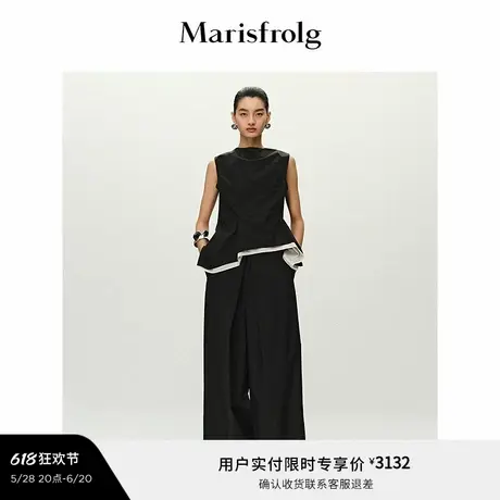 【无压力职场】Marisfrolg玛丝菲尔2025夏新款不对称后摆修身马甲图片
