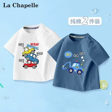 拉夏贝尔男童短袖t恤夏季2025新款帅气儿童宝宝纯棉半袖汽车上衣商品大图