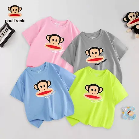 大嘴猴童装新款纯棉儿童短袖时尚百搭女童上衣夏季透气男童T恤图片