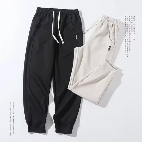 2023年秋季韩版宽松小皮标休闲长裤百搭显瘦束脚卫裤哈运动伦裤女商品大图