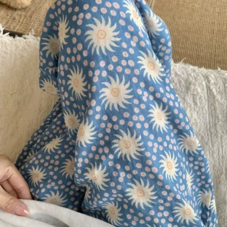 新品A类纯棉双层纱布睡裤女夏季薄款可外穿家居服长裤遛弯裤图片