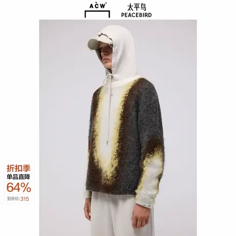 【ACW联名合作】太平鸟男装毛衣冬季新款撞色针织衫潮 B2EBE4414图片