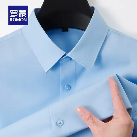 罗蒙男士商务休闲易打理长袖衬衫2025秋季新款职业百搭工装衬衣男图片