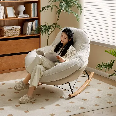全友家居企鹅·摇摇单人椅子客厅阳台小户型休闲布艺小沙发商品大图