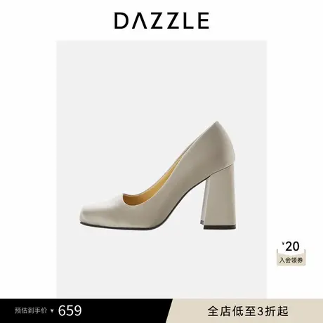 DAZZLE 地素奥莱鞋子春季中灰色高跟鞋图片