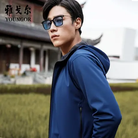 雅戈尔奥莱 男装单夹克秋季新款商务休闲连帽潮流夹克商品大图