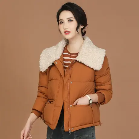 新品8.5折】娃娃毛领长袖棉服外套女棉衣减龄棉袄面包服图片