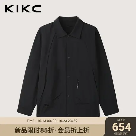 kikc夹克外套男2023秋季新款商场同款大口袋设计字母印花翻领风衣图片