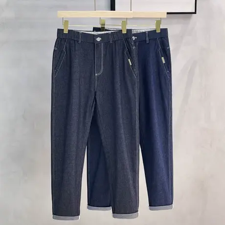 宽松直筒牛仔裤男士2023春秋季款潮牌丹宁普洗休闲长裤子秋冬男裤图片