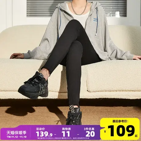 唐狮2022新款秋季牛仔裤女高腰小脚裤紧身裤修身显高弹力铅笔裤商品大图