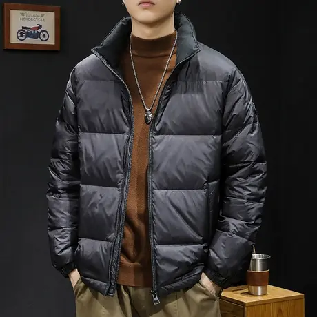 白鸭无帽立领羽绒服男冬季商品大图