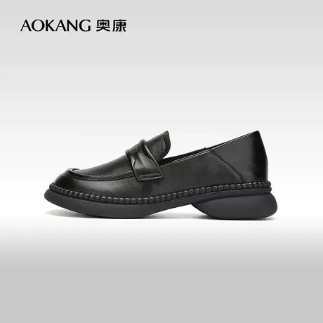 【门店发货】奥康女鞋 春秋季新款真皮舒适软底休闲妈妈鞋单鞋商品大图