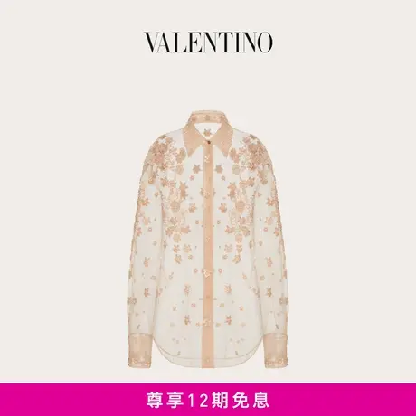 【24期免息】华伦天奴VALENTINO女士 TULLE ILLUSIONE 刺绣衬衫商品大图