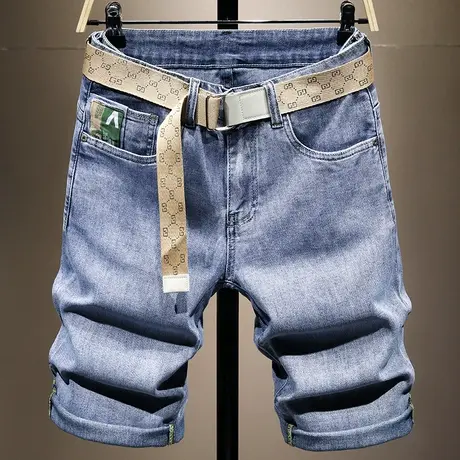 牛仔短裤男士夏季新款百搭修身潮牌韩版潮流五分裤子中裤男生马裤商品大图